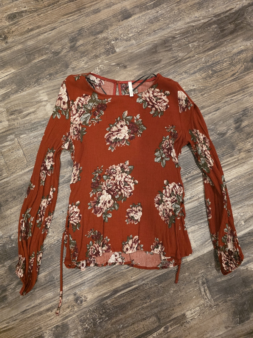 Sage Rust Floral Long-Sleeve Top